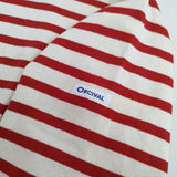 ORCIVAL ショート丈 ボーダー 長袖Ｔシャツ カットソー ロンＴ オフホワイト レッド レディース オーシバル/オーチバル【中古】5-0724M∞