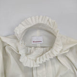 Honnete フリルカラー ギャザー コットンシルク カットオフ HO-21AW OP25 ワンピース アイボリー レディース オネット【中古】5-0803M∞