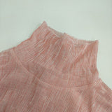 yuni ハイネック ストライプ 長袖Ｔシャツ カットソー ロンＴ レッド ホワイト レディース ユニ【中古】5-0724M∞