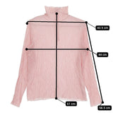 yuni ハイネック ストライプ 長袖Ｔシャツ カットソー ロンＴ レッド ホワイト レディース ユニ【中古】5-0724M∞