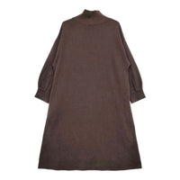 Conges payes ヘリンボーン B0134RUA212 ハイネック コットンストレッチ ワンピース ブラウン レディース コンジェ ペイエ【中古】5-0724M∞