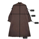 Conges payes ヘリンボーン B0134RUA212 ハイネック コットンストレッチ ワンピース ブラウン レディース コンジェ ペイエ【中古】5-0724M∞