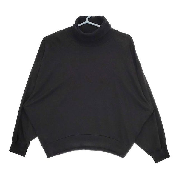 gomme ドルマンスリーブ タートルネック コットン 長袖Ｔシャツ カットソー ロンＴ ブラック レディース ゴム【中古】5-0724M∞