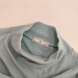 CLASKA D ディー コットンフライスハイネックプルオーバー 長袖Ｔシャツ カットソー ロンＴ ライトブルー レディース クラスカ【中古】5-0724M∞