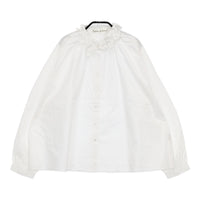 l'atelier du savon さき編みお花 レース襟ブラウス ブラウス シャツ ホワイト レディース アトリエドゥサボン【中古】5-0531M♪