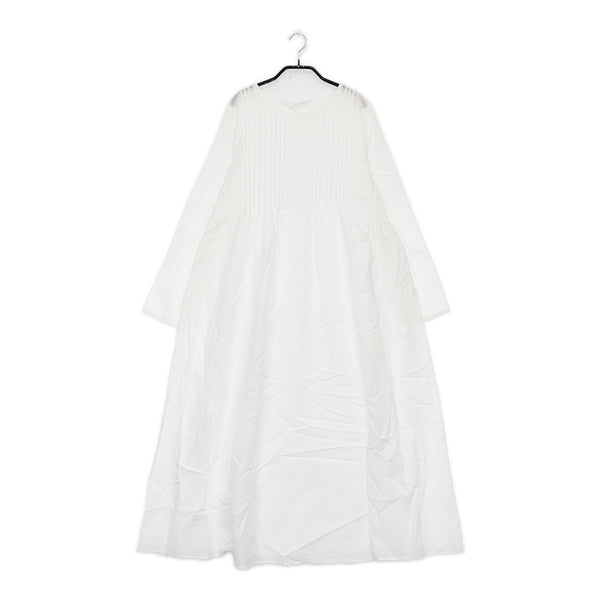 bulle de savon キュプラコットンローンナチュラルトリプルワッシャーピンタックワンピース 25SS ホワイト ビュルデサボン【中古】5-0531M♪