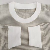 BRU NA BOINNE 新品 ボーダーシャツロンT2号 L 定価28600円 長袖Ｔシャツ カットソー ベージュ グレー メンズ ブルーナボイン【中古】5-0610M♪