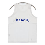 grown in the sun 78.9/BEACH サイズXS 刺繍 タンクトップ ホワイト レディース グローンインザサン【中古】5-0610S♪