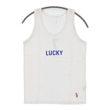 grown in the sun LUCKY 7 サイズP 刺繍 タンクトップ ホワイト レディース グローンインザサン【中古】5-0610S♪