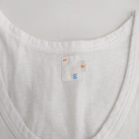 grown in the sun LUCKY 7 サイズP 刺繍 タンクトップ ホワイト レディース グローンインザサン【中古】5-0610S♪