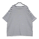Toujours BORDER Boat Neck Half Sleeve Sh 定価26400円 ボーダーTシャツ カットソー ホワイト ネイビー レディース トゥジュー【中古】5-0531S♪