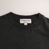 AMERICANA プリント リブ付き 長袖Ｔシャツ カットソー ロンＴ ブラック レディース アメリカーナ【中古】5-0712M∞