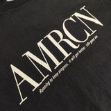 AMERICANA プリント リブ付き 長袖Ｔシャツ カットソー ロンＴ ブラック レディース アメリカーナ【中古】5-0712M∞