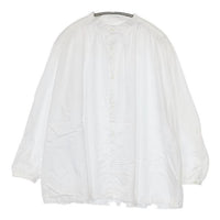 ICHI バンドカラー ギャザー sm191017 長袖 コットン ブラウス シャツ ホワイト レディース イチ【中古】5-0712M∞