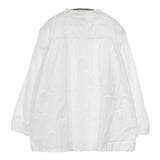 ICHI バンドカラー ギャザー sm191017 長袖 コットン ブラウス シャツ ホワイト レディース イチ【中古】5-0712M∞
