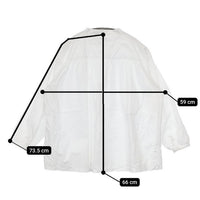 ICHI バンドカラー ギャザー sm191017 長袖 コットン ブラウス シャツ ホワイト レディース イチ【中古】5-0712M∞
