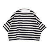 Traditional Weatherwear ビッグマリンボートネックTシャツ ボーダー 黒 白 レディース トラディショナルウェザーウェア【中古】5-0613S♪