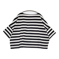 Traditional Weatherwear ビッグマリンボートネックTシャツ ボーダー 黒 白 レディース トラディショナルウェザーウェア【中古】5-0613S♪