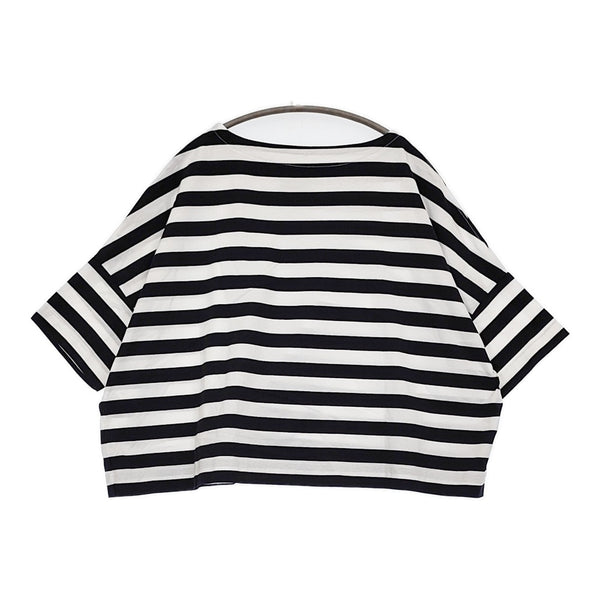 Traditional Weatherwear ビッグマリンボートネックTシャツ ボーダー 黒 白 レディース トラディショナルウェザーウェア【中古】5-0613S♪