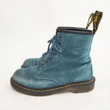 Dr.Martens 8ホール 1460 SUEDE 8 EYE 21466456 LAKE BLUE UK6 ブーツ ブルーグリーン レディース ドクターマーチン【中古】5-0908G◎
