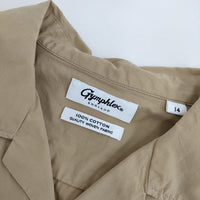 GYMPHLEX コットン ロングシャツワンピ ワンピース ベージュ レディース ジムフレックス【中古】5-0724M∞