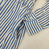 45R/45rpm ジンバオックスのシャツドレス ワンピース 定価39600円 ワンピース ブルー ホワイト レディース フォーティーファイブアールピーエム【中古】5-1106M∞