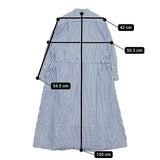 45R/45rpm ジンバオックスのシャツドレス ワンピース 定価39600円 ワンピース ブルー ホワイト レディース フォーティーファイブアールピーエム【中古】5-1106M∞