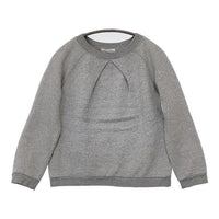 J&M Davidson 羊革 エルボーパッチ 裏起毛 トレーナー スウェット グレー レディース ジェイアンドエムデヴィッドソン【中古】5-1002T∞