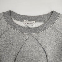 J&M Davidson 羊革 エルボーパッチ 裏起毛 トレーナー スウェット グレー レディース ジェイアンドエムデヴィッドソン【中古】5-1002T∞