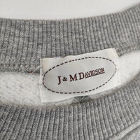 J&M Davidson 羊革 エルボーパッチ 裏起毛 トレーナー スウェット グレー レディース ジェイアンドエムデヴィッドソン【中古】5-1002T∞