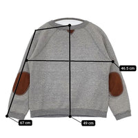 J&M Davidson 羊革 エルボーパッチ 裏起毛 トレーナー スウェット グレー レディース ジェイアンドエムデヴィッドソン【中古】5-1002T∞