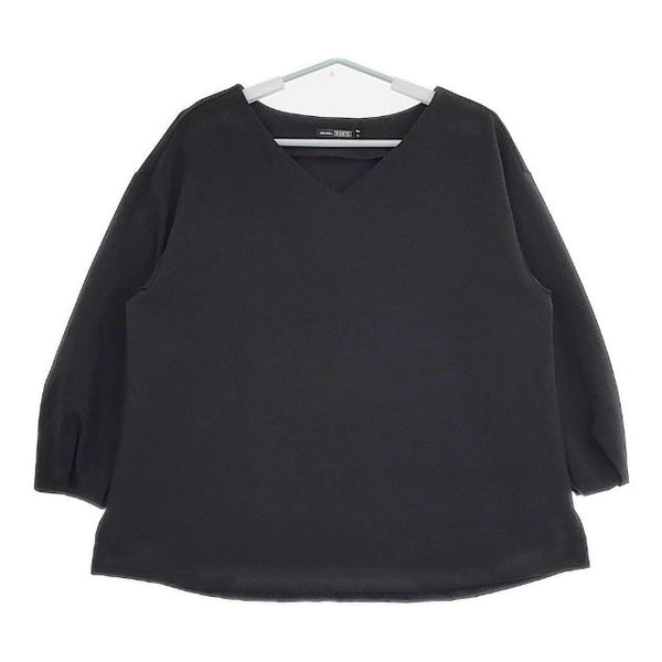 Niko and… BASIC ポリエステルプルオーバー サイズ5 XL ブラウス シャツ ブラック レディース ニコアンド【中古】5-0724M∞