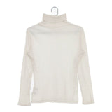 NOUVELLES DU PARADIS タートルネック コットン リブ 長袖Ｔシャツ カットソー ロンＴ オフホワイト レディース ヌーベルドゥパラディ【中古】5-0724M∞