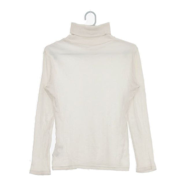 NOUVELLES DU PARADIS タートルネック コットン リブ 長袖Ｔシャツ カットソー ロンＴ オフホワイト レディース ヌーベルドゥパラディ【中古】5-0724M∞