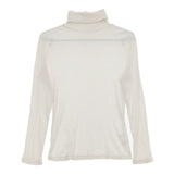 NOUVELLES DU PARADIS タートルネック コットン リブ 長袖Ｔシャツ カットソー ロンＴ オフホワイト レディース ヌーベルドゥパラディ【中古】5-0724M∞