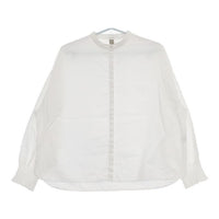 FILUM 袖シャーリング 比翼ボタン コットン ブラウス シャツ ホワイト レディース フィルム【中古】5-0724M∞