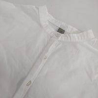 FILUM 袖シャーリング 比翼ボタン コットン ブラウス シャツ ホワイト レディース フィルム【中古】5-0724M∞