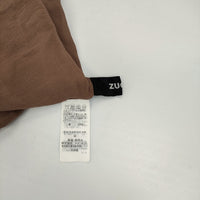 ZUCCa プリーツ ZU73FH119 シアー シルクシフォン 長袖 サイズM ワンピース ブラウン レディース ズッカ【中古】5-0701M△