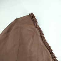 ZUCCa プリーツ ZU73FH119 シアー シルクシフォン 長袖 サイズM ワンピース ブラウン レディース ズッカ【中古】5-0701M△