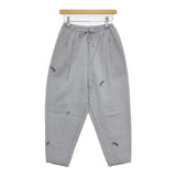 mina perhonen choucho ギャザーパンツ 定価55000円 acs4572 刺繍 ラミーコットンシルク パンツ 24SS ネイビー ホワイト レディース ミナペルホネン【中古】5-1106M∞