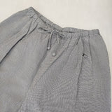 mina perhonen choucho ギャザーパンツ 定価55000円 acs4572 刺繍 ラミーコットンシルク パンツ 24SS ネイビー ホワイト レディース ミナペルホネン【中古】5-1106M∞