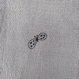 mina perhonen choucho ギャザーパンツ 定価55000円 acs4572 刺繍 ラミーコットンシルク パンツ 24SS ネイビー ホワイト レディース ミナペルホネン【中古】5-1106M∞