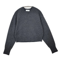 SLOBE IENA echecs クルーネックプルオーバー 定価12100円 ウール セーター ニット 24AW チャコールグレー レディース スローブイエナ【中古】5-1002T∞