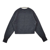 SLOBE IENA echecs クルーネックプルオーバー 定価12100円 ウール セーター ニット 24AW チャコールグレー レディース スローブイエナ【中古】5-1002T∞