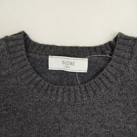 SLOBE IENA echecs クルーネックプルオーバー 定価12100円 ウール セーター ニット 24AW チャコールグレー レディース スローブイエナ【中古】5-1002T∞