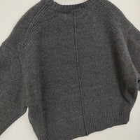 SLOBE IENA echecs クルーネックプルオーバー 定価12100円 ウール セーター ニット 24AW チャコールグレー レディース スローブイエナ【中古】5-1002T∞