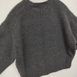 SLOBE IENA echecs クルーネックプルオーバー 定価12100円 ウール セーター ニット 24AW チャコールグレー レディース スローブイエナ【中古】5-1002T∞