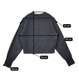 SLOBE IENA echecs クルーネックプルオーバー 定価12100円 ウール セーター ニット 24AW チャコールグレー レディース スローブイエナ【中古】5-1002T∞