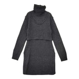 ETRE TOKYO 新品 リブニット サイドスリット 定価23000円 1219511076-0 ワンピース チャコールグレー レディース エトレトウキョウ【中古】5-1002T∞
