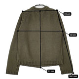 FRED PERRY ナポレオン ウールアクリルニット カーディガン カーキ レディース フレッドペリー【中古】5-1002T∞
